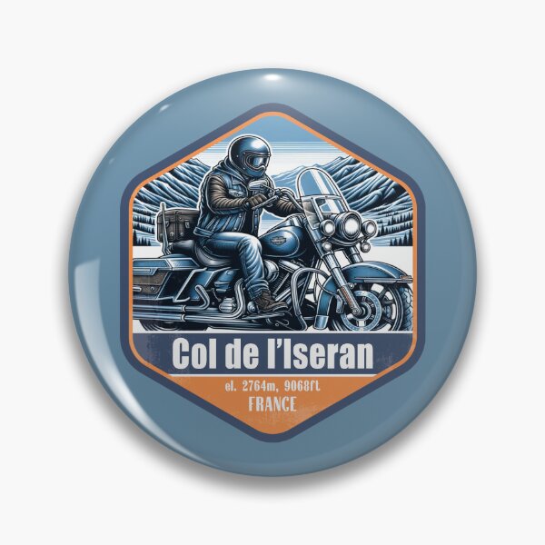 Aperçu de l'œuvre Col de l'Iseran France Vintage Motorcycle Design créée et vendue par CynthiaGraphics.