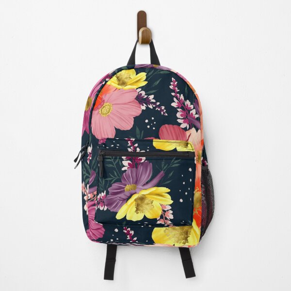 Item preview, Sunset Floral on Midnight Blue | Bold Vibrant Flower Design designed and sold by chrisdembinski.