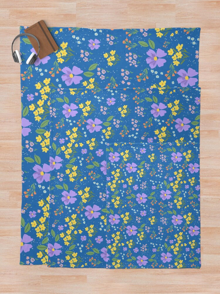 Thumbnail 5 of 6, Throw Blanket, Spring Flowers designed and sold by myFox.