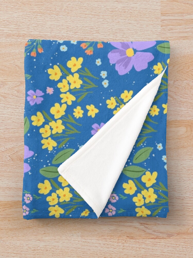 Thumbnail 3 of 6, Throw Blanket, Spring Flowers designed and sold by myFox.