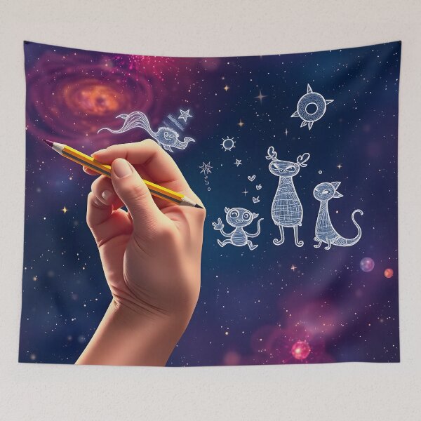 Item preview, Starry Sketches: Magical Night of Creation designed and sold by AbstractAuraArt.
