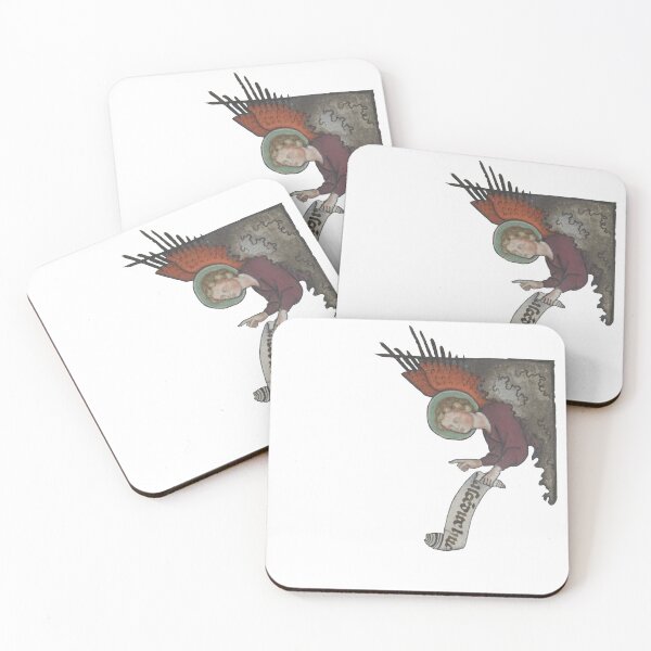 Item preview, Medieval red winged angel with scroll designed and sold by IllmadeErrant.