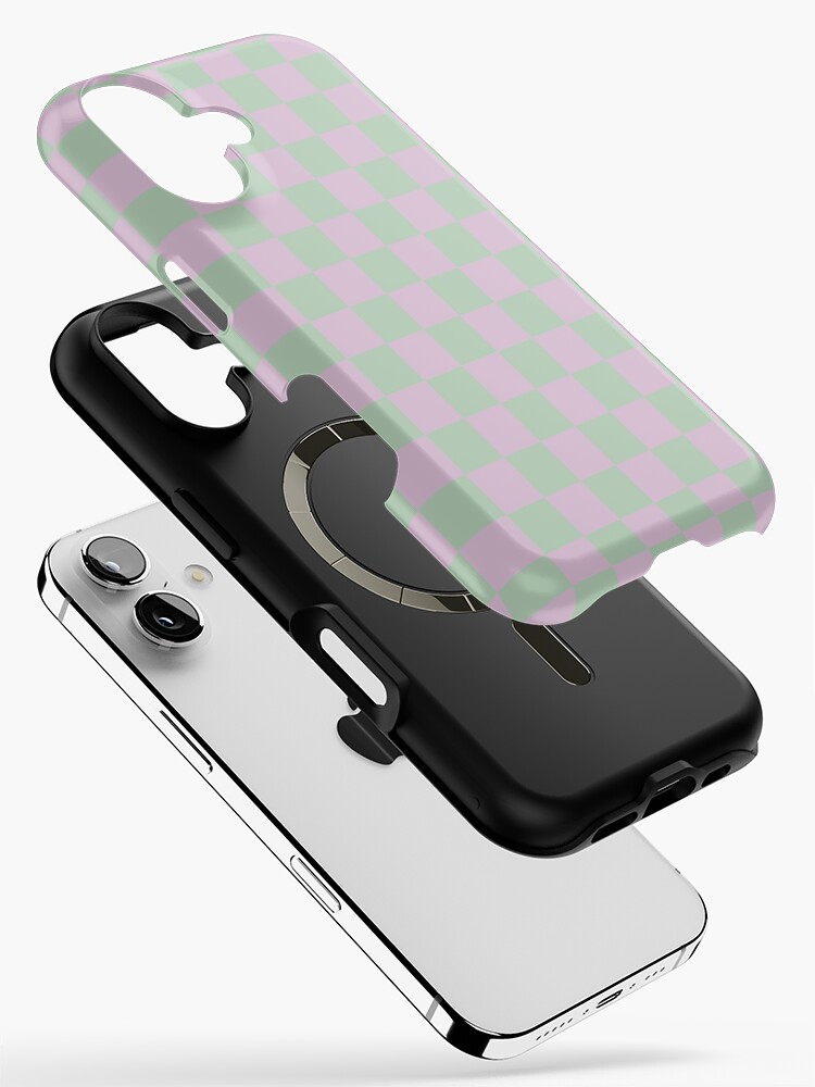 Mint & Lilac Checkers iPhone Case