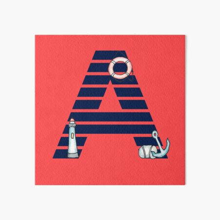 "Letter A - Navy uppercase Alphabet, sea life, seashells, ocean ...