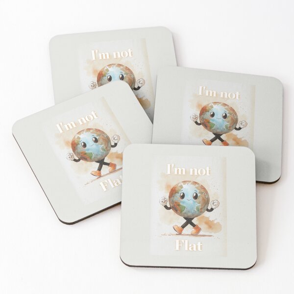 Item preview, I'm Not Flat – Cute Watercolor Earth Character designed and sold by art-noir.