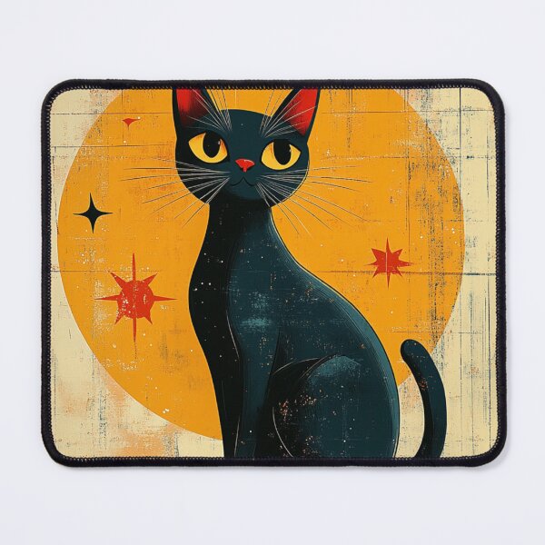 Item preview, Retro black cat designed and sold by MendaciousMina.