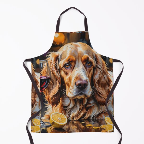 Item preview, Cocker spaniel with wine and lemon designed and sold by Coolparrotgirl.