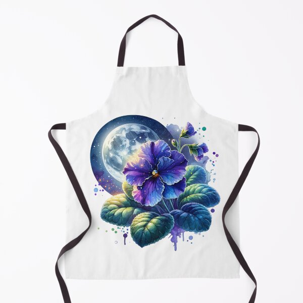 Item preview, Moonlit African Violet – Midnight Garden Watercolor Floral Art designed and sold by MTeesGA.