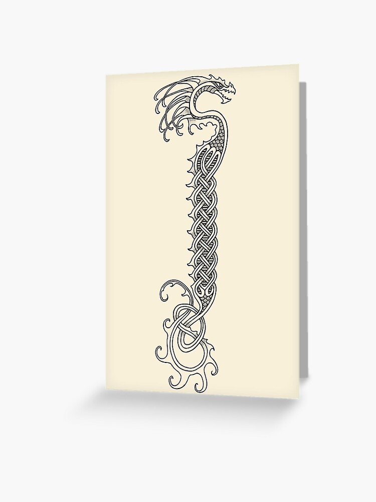 Celtic Serpent - Line Art Greeting Card for Sale by Daniel Ranger