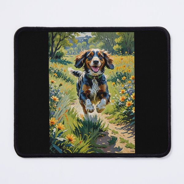 Item preview, Cocker spaniel springer spaniel running on the field designed and sold by Coolparrotgirl.