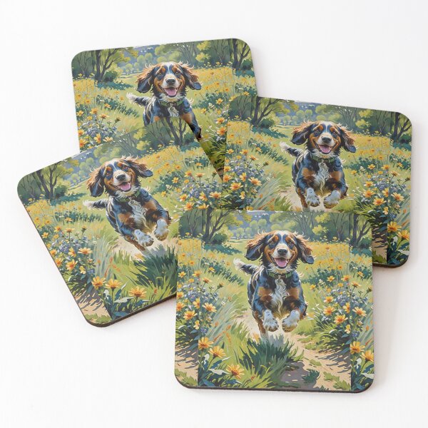 Item preview, Cocker spaniel springer spaniel running on the field designed and sold by Coolparrotgirl.