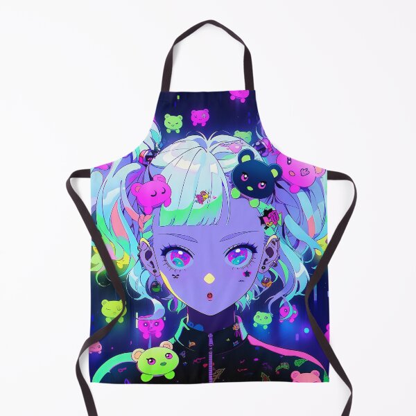 Item preview, Neon Teddy Bear Anime Girl designed and sold by bubblegoth.