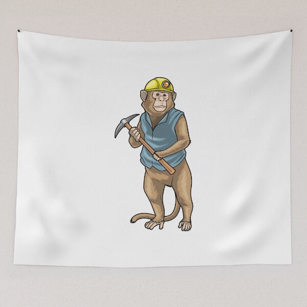 Item preview, Monkey Miner Pickaxe Mining designed and sold by Snabdesign84.
