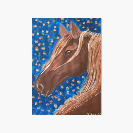 Majestic Brown Horse Portrait - Serene Equine Art Art Board Print