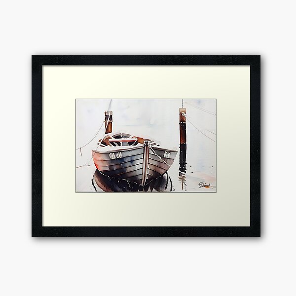 Item preview, A fisherman boat docked in water designed and sold by subhashlimaye.