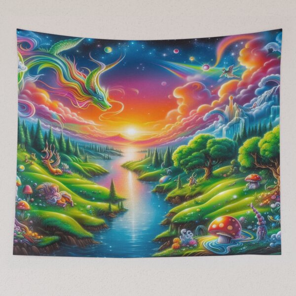 Item preview, Technicolor Rex: Rainbow flyers over a fantastic landscape full of life and magic designed and sold by FotoworldEdel.