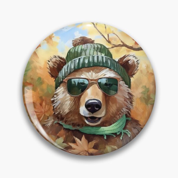 Item preview, “Autumn Cool: The Cozy Bear” – Acrylic on Canvas designed and sold by Meaghen King.