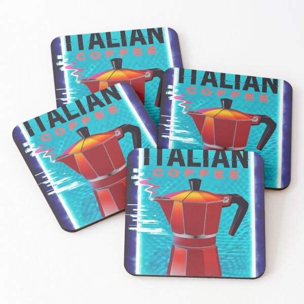 Item preview, Italian Coffee Moka Pot – Retro Digital Vibe with Neon Border designed and sold by art-noir.