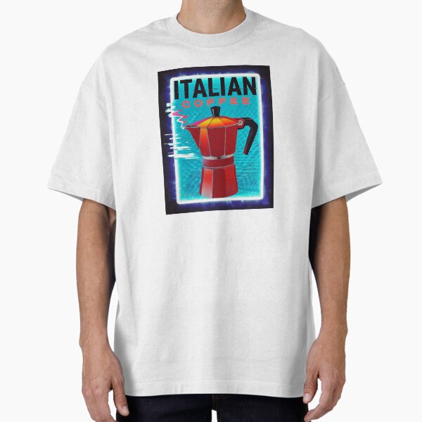 Item preview, Italian Coffee Moka Pot – Retro Digital Vibe with Neon Border designed and sold by art-noir.
