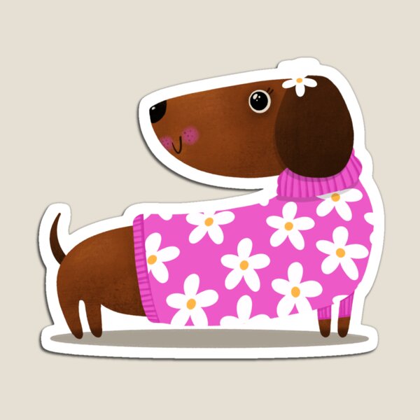 Item preview, Dachshund Dog Cute Spring Flowers designed and sold by poket.piktures.