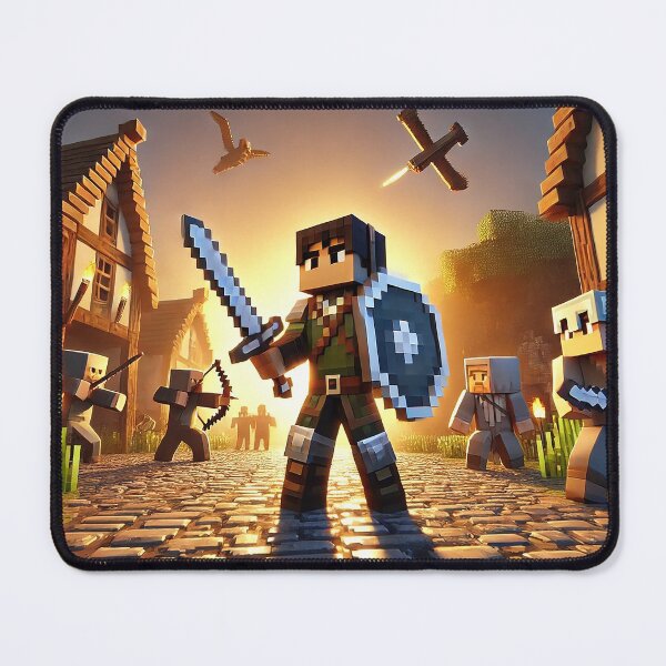Item preview, Pixel Warrior Adventure Scene – Block Game Medieval Battle RPG Design designed and sold by pixelpopplanet.