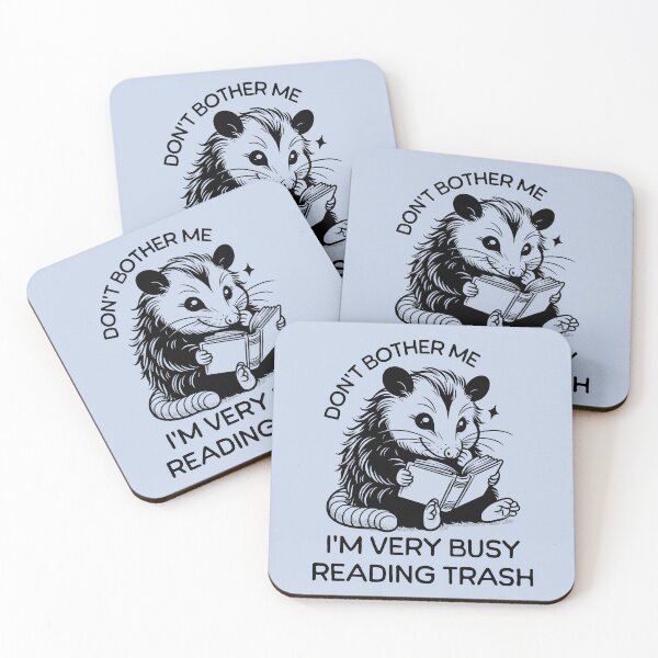 Item preview, Very busy reading trash - funny reading opossum designed and sold by EvergreenWhimsy.