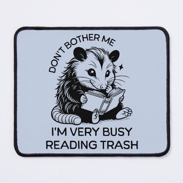 Item preview, Very busy reading trash - funny reading opossum designed and sold by EvergreenWhimsy.
