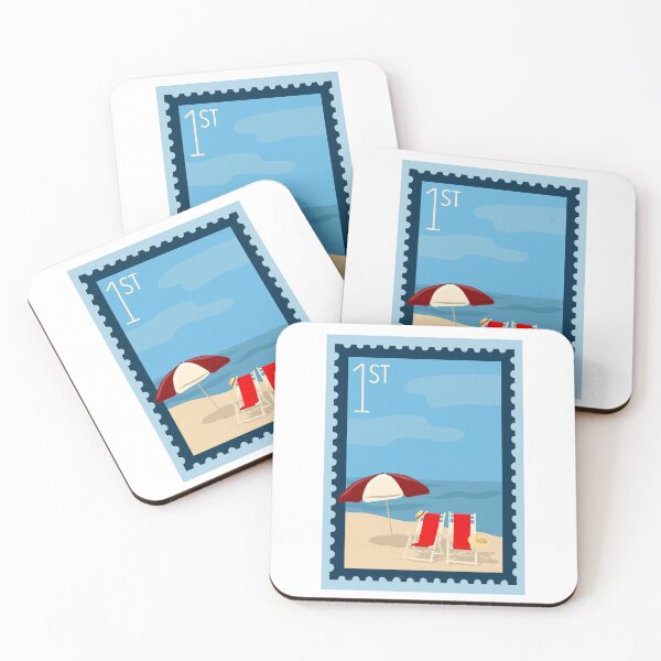 Item preview, Beach Stamp - Umbrella designed and sold by ZRR Designs.