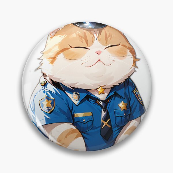 Item preview, A chubby cat in a police uniform designed and sold by MissYouONLY.