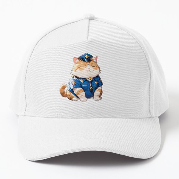 Vista previa del artículo con la obra «Un gato regordete con uniforme de policía.», diseñado y vendido por MissYouONLY.