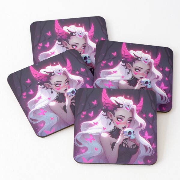 Item preview, Spooky Skull Forest Elf Anime Girl designed and sold by bubblegoth.