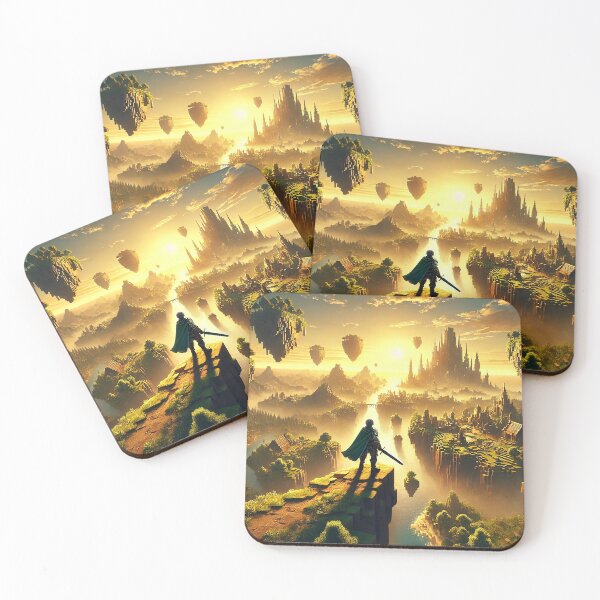 Item preview, Voxel Fantasy Kingdom Scene – Floating Islands & Warrior Landscape RPG Design designed and sold by pixelpopplanet.