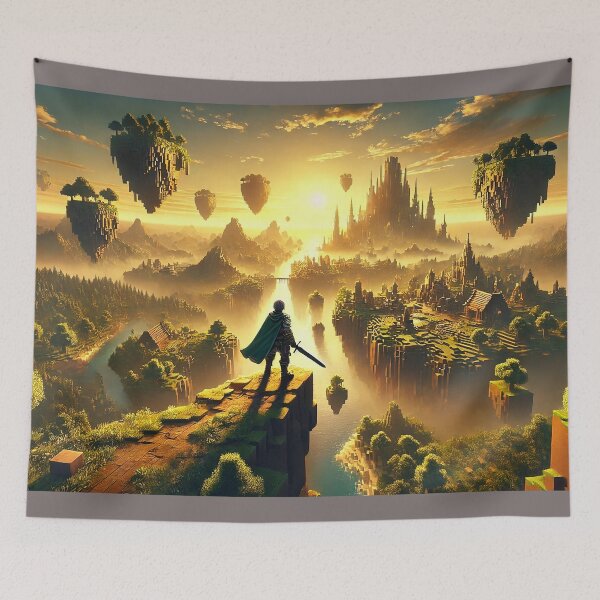 Item preview, Voxel Fantasy Kingdom Scene – Floating Islands & Warrior Landscape RPG Design designed and sold by pixelpopplanet.