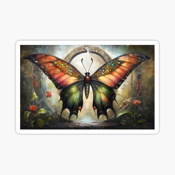Item preview, Jeweled Wings of Sanctuary: The Butterfly's Portal of Earthly Echoes designed and sold by bloorose.
