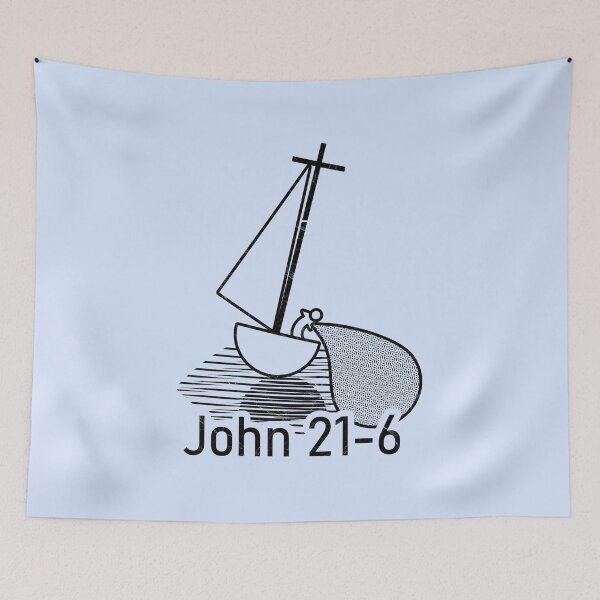 Item preview, Biblical Inspiration from John 21:6 – Minimalist Fisherman Casting Right | black designed and sold by ZechJohnRB.