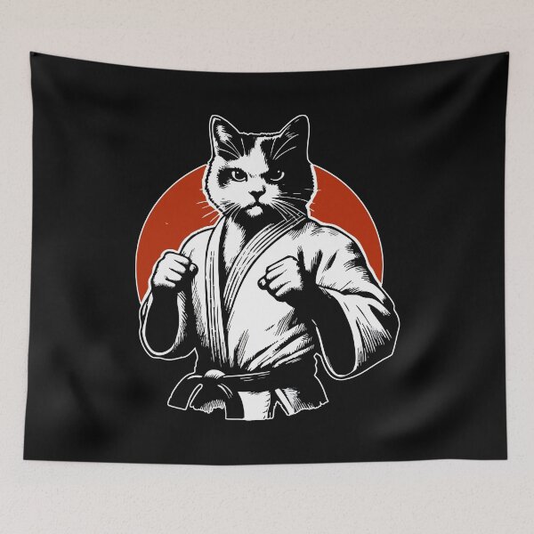 Item preview, Cat Karate Judo Japan Sumie  designed and sold by TomFrontierArt.