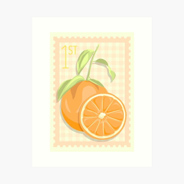 Item preview, Orange gingham stamp designed and sold by ZRR Designs.