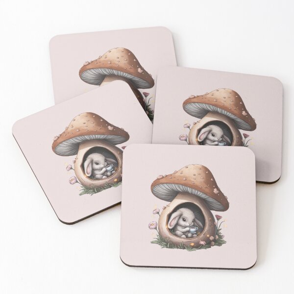 Item preview, Cute fluffy bunny in a mushroom house. designed and sold by Zineshopz.