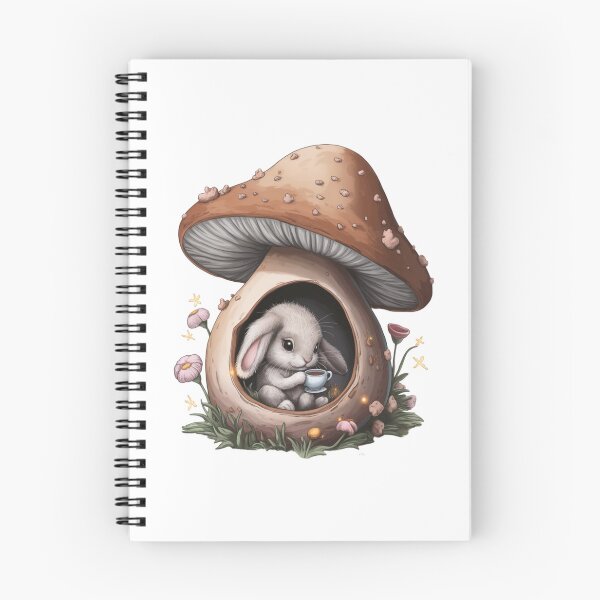 Item preview, Cute fluffy bunny in a mushroom house. designed and sold by Zineshopz.