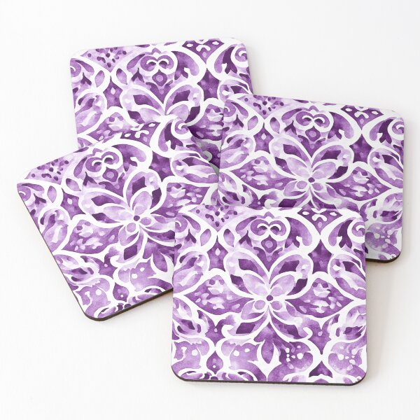 Item preview, Purple & White Batik Watercolor Pattern designed and sold by PapuruDesigns.