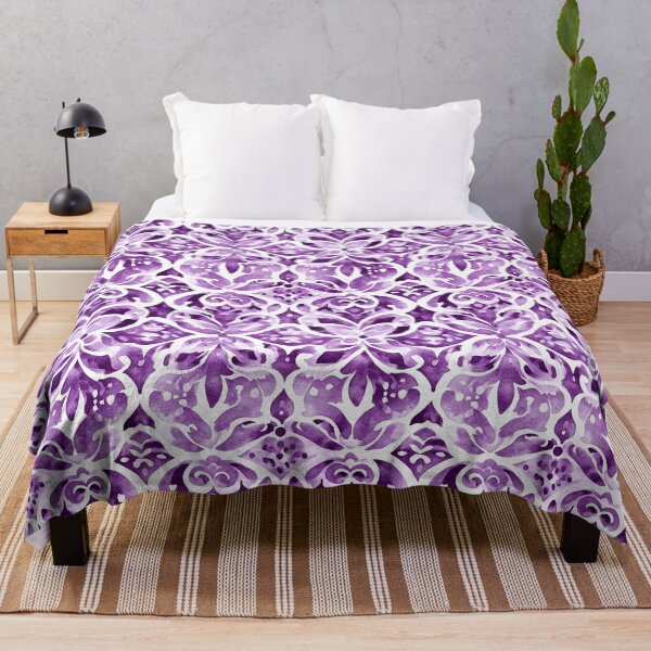 Item preview, Purple & White Batik Watercolor Pattern designed and sold by PapuruDesigns.