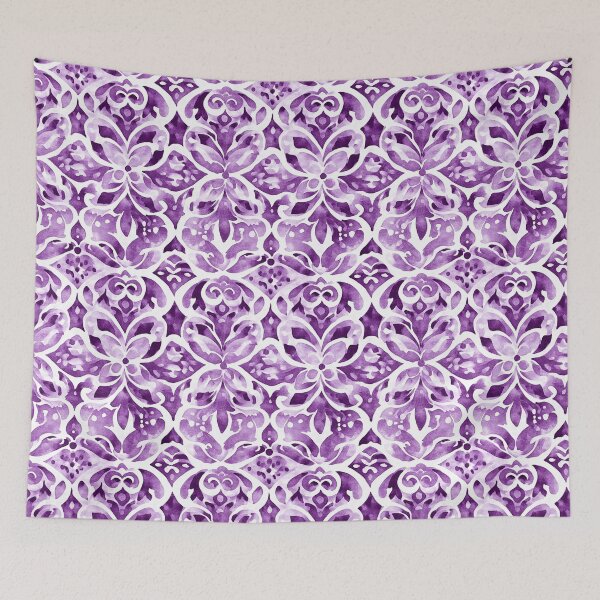 Item preview, Purple & White Batik Watercolor Pattern designed and sold by PapuruDesigns.