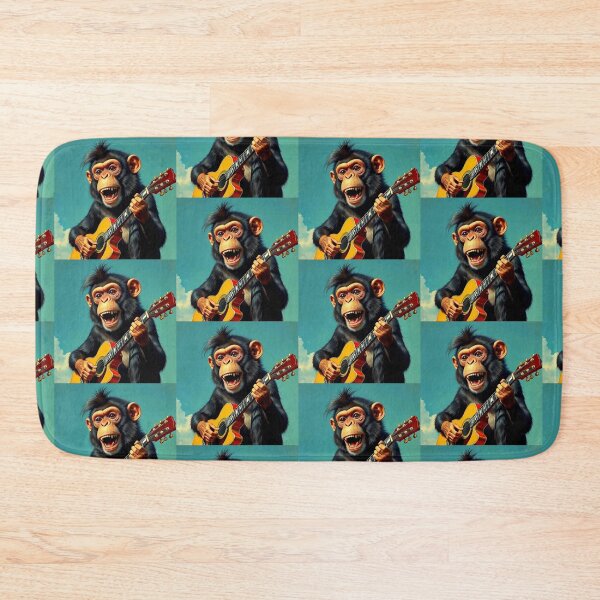 Item preview, cute monkey playing classical guitar designed and sold by Dogandesighn.
