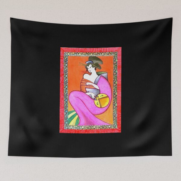Item preview, Japanese Geisha Kimono Woman Girl Artwork Painting designed and sold by Martstore.