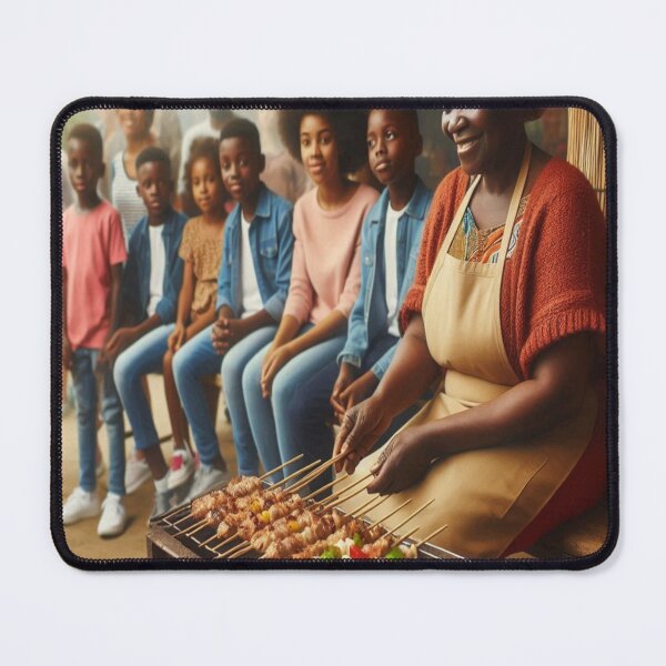 Item preview, Mommy skewers sitting grilling skewers designed and sold by FoxinhoSoumaila.