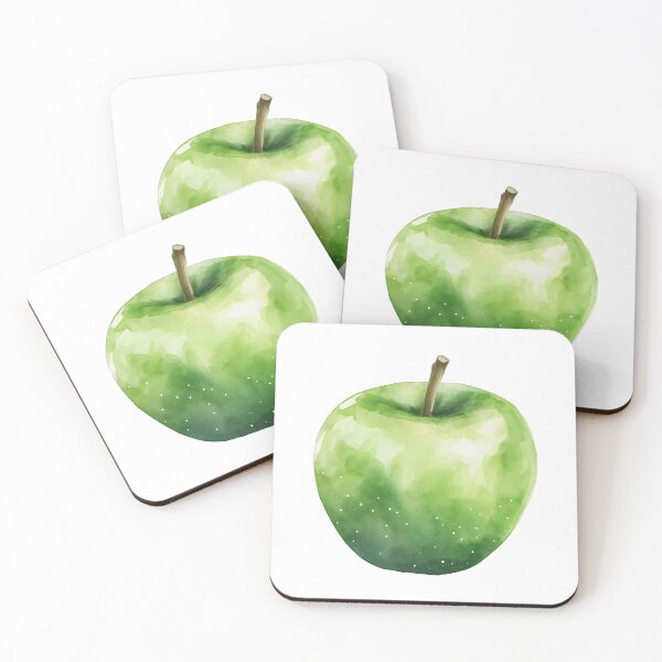 Item preview, Crisp Green Apple Watercolor Illustration designed and sold by PapuruDesigns.