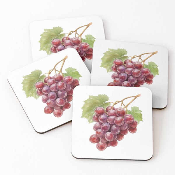 Item preview, Lush Red Grapes Watercolor Illustration designed and sold by PapuruDesigns.