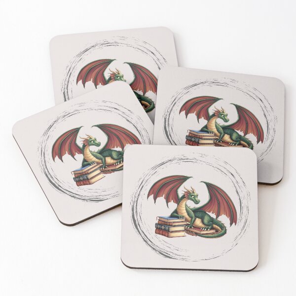 Item preview, Fantasy Dragon Guarding Books designed and sold by NSEAdventures.