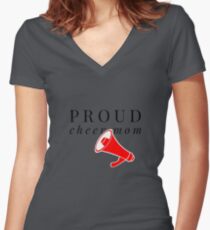 Proud Cheer Mom Women's Fitted V-Neck T-Shirt