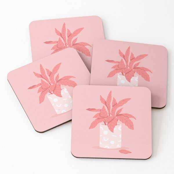 Item preview, Monotone pink mood plant in pot designed and sold by JennyPrintsUK.